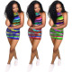 Women's Hang Head Digital Positioning Printing Hanging Neck Temperament Commuter Multicolor 2-Piece Set for Women