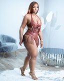 Women's fashion sexy nightclub clothes high waist fringed two-piece suit