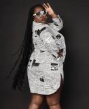 Sexy Split Casual Print Plus Size Top