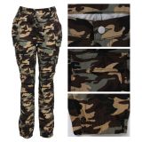Stylish Slim Fit Camo Print Casual Pennies