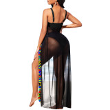 boho see-through sexy blouse dress