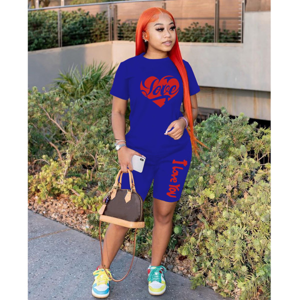 Fashion Casual Sports Suit Cartoon Print 2 Piece Women's Clothing