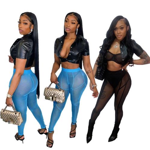 Women's Tops Lapel Snap Leather Short Jacket