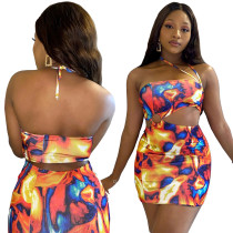 Fashion Sexy Print Wrap Dress