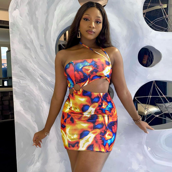 Fashion Sexy Print Wrap Dress