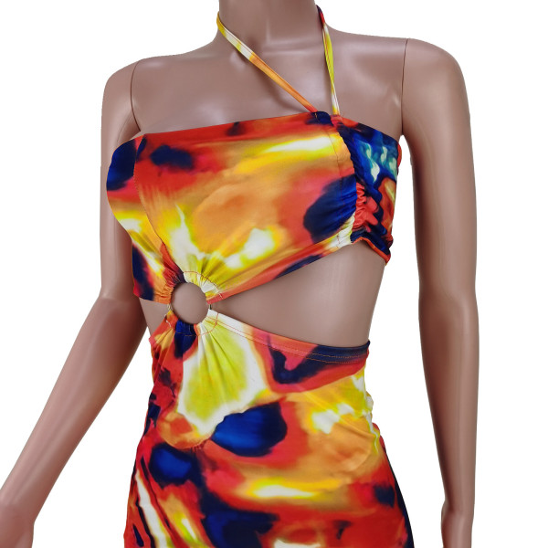 Fashion Sexy Print Wrap Dress