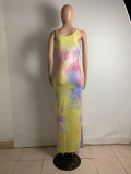 Women's Tie Dye Contrast Dress