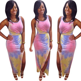 Women's Tie Dye Contrast Dress