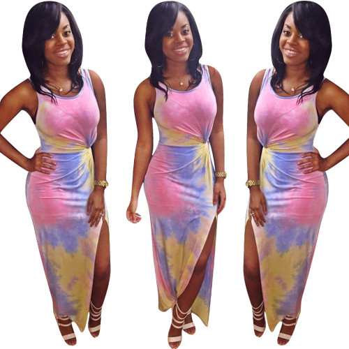 Women's Tie Dye Contrast Dress
