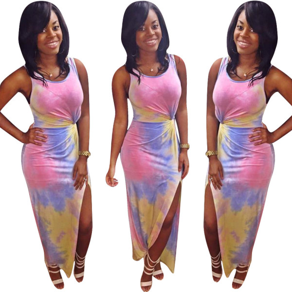 Women's Tie Dye Contrast Dress