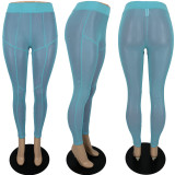 Mesh Perspective Skinny Hip Lift Casual Trousers