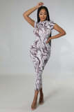 Fashion Print Short Sleeve Dress
