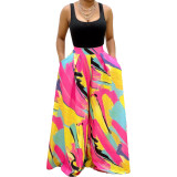 Printed Casual Fashion Wide Leg Pants