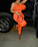 Women's Sexy Slim Feather Tube Top Women's Jumpsuits