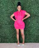 Fashion Casual Sleeveless Hooded Loose Solid Color Dress