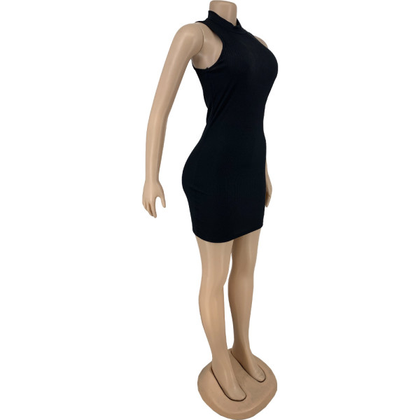 Sexy Solid Tight Thread Pit Stripe Tank Top Women's Dress