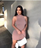 Sexy Solid Tight Thread Pit Stripe Tank Top Women's Dress