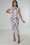 Fashion Print Short Sleeve Dress