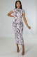 Fashion Print Short Sleeve Dress