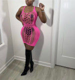 Women's sexy hollow underwear Sexy hollow vest Nightdress Nightclub dress