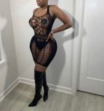 Women's sexy hollow underwear Sexy hollow vest Nightdress Nightclub dress