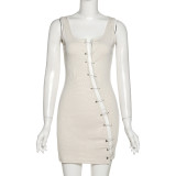 Fashion Hollow Out Women's Shoulder Strap Solid Color Pin Slim Bag Hip Dress Short Skirt Women