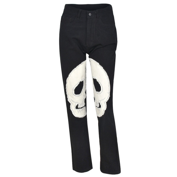 women's sexy mid waist jeans washed cutout straight leg pants