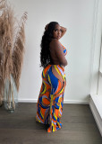 printed halter neck jumpsuit