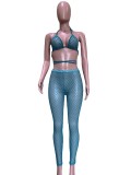 Women's fashion sexy breathable solid color casual two-piece suit