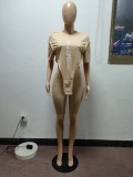 Casual Fashion Solid Color Printing 5 Point Sleeve Tricolor Suit