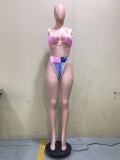 Printed stitching swimsuit 3-piece set summer standard comfort