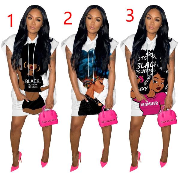 Urban Fashion Casual Print Dress Three Colors Available