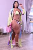 Printed stitching swimsuit 3-piece set summer standard comfort