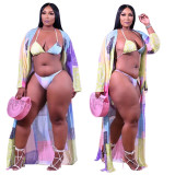 Printed stitching swimsuit 3-piece set summer standard comfort