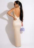 Fashion Casual Positioning Print Sexy Backless Sling Dress