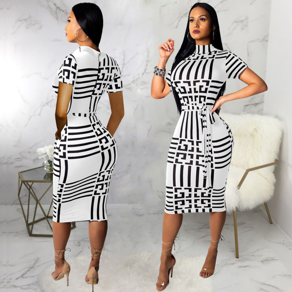New Slim Fit Sexy Short Sleeve Women's One Piece Dress