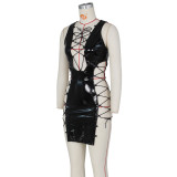 Dress Sexy Sleeveless Lace Up Club Mini Skirt