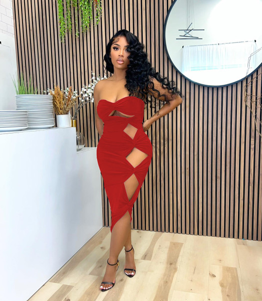 solid color dress