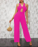 Solid Color Fitted Jumpsuit