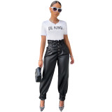 pu leather trousers