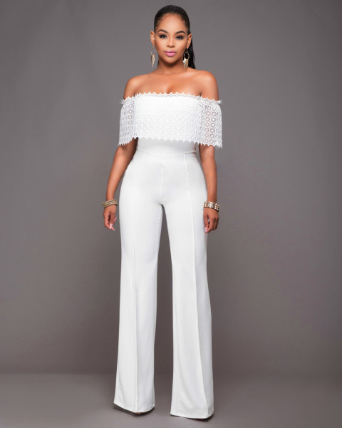 Fashion Ladies Loose Casual Jumpsuit Side Zipper Fashion