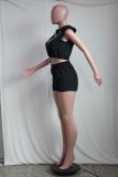 Fashion Casual Solid Color Short Sleeve Shorts Hooded Suit