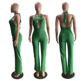 Solid Color Fitted Jumpsuit