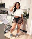 Casual Two Piece Fashion Sexy Fishnet Pants