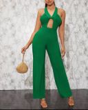 Solid Color Fitted Jumpsuit