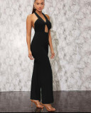 Solid Color Fitted Jumpsuit