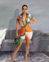 Fashionable and sexy button-position print jumpsuit Fashionable and sexy button-position print jumpsuit