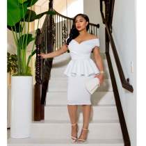 Women's OL V-Neck Sleeveless Hip Dress
