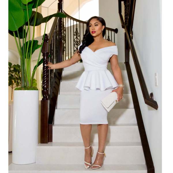 Women's OL V-Neck Sleeveless Hip Dress