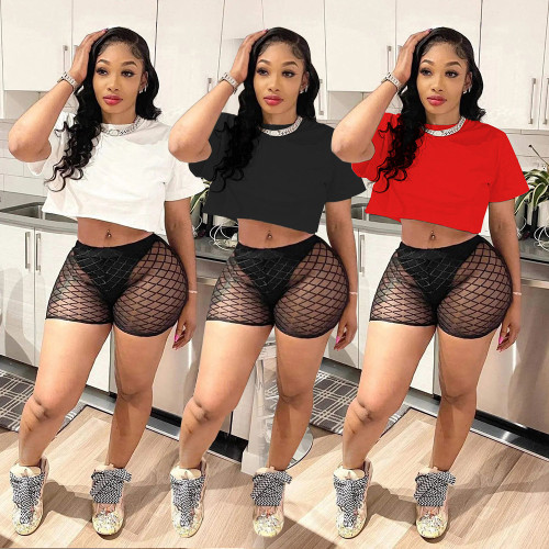 Casual Two Piece Fashion Sexy Fishnet Pants